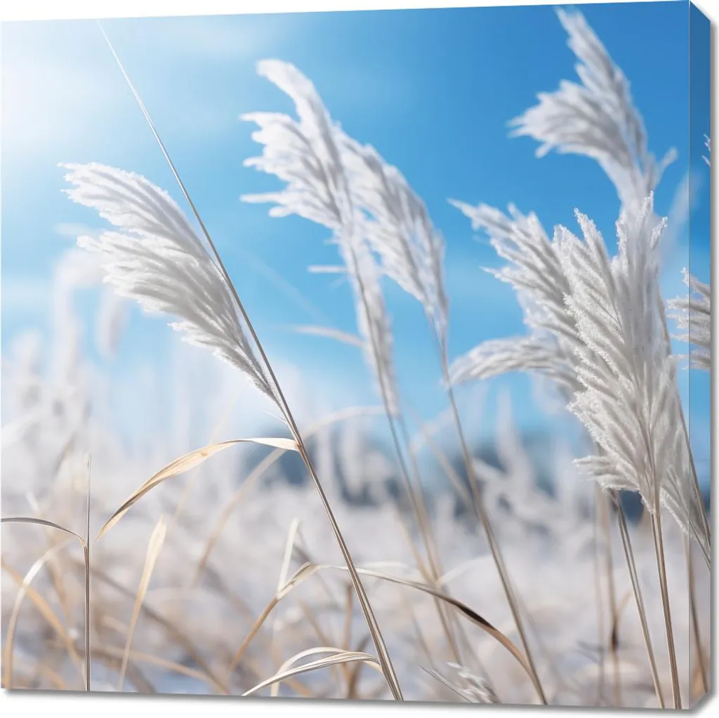 Déco murale pour habiller un grand mur - Toile herbes sauvages 90x90cm