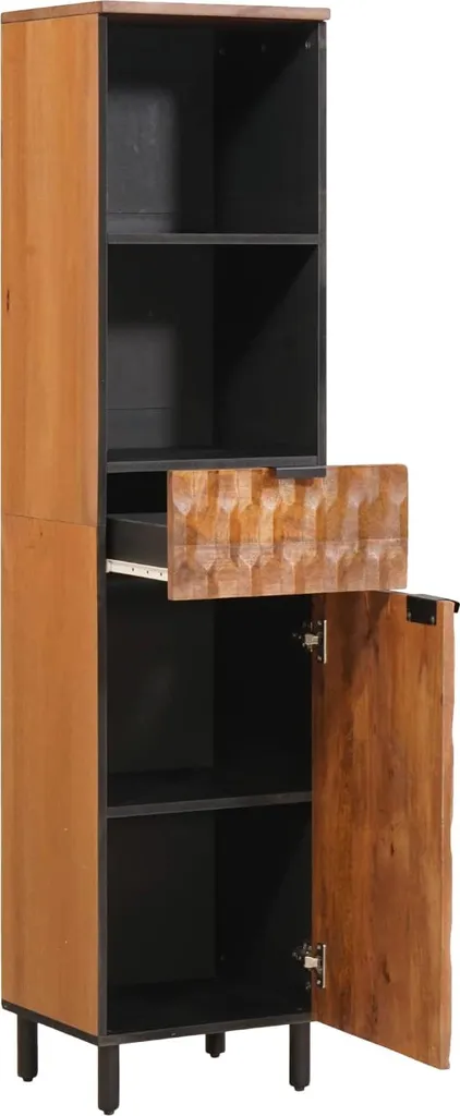 Armoire de salle de bain vidaXL en bois de manguier massif 38x33x160 cm