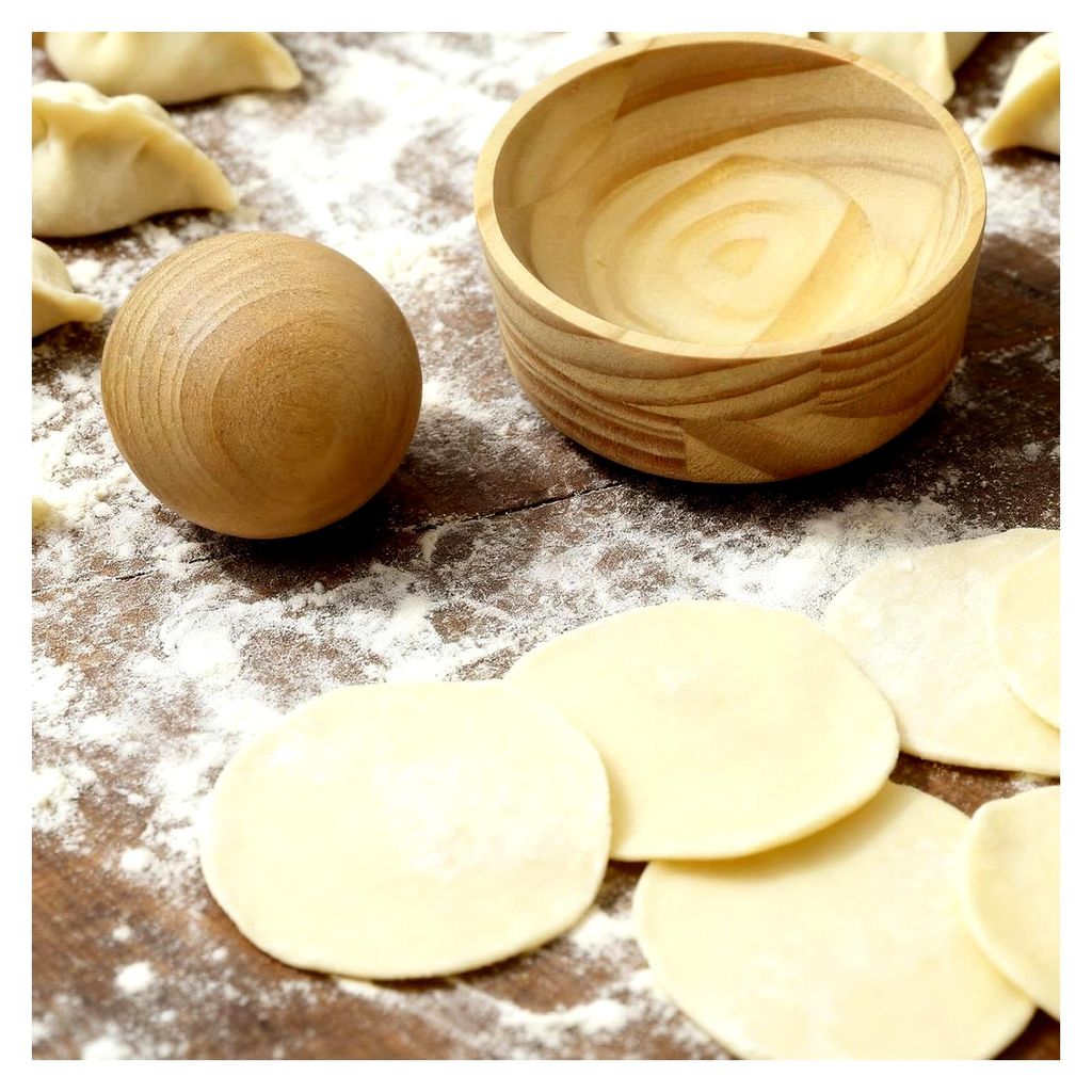 Teigtaschenpresse aus Holz | Manuelle Maschine zum Ausrollen von Teig | Werkzeug zur Teigbearbeitung für Maultaschen, Pasteten, Brötchen, Gebäck...