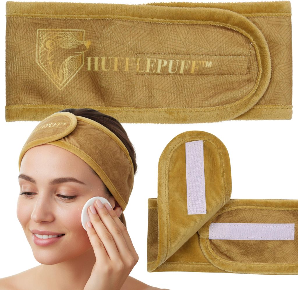Harry Potter Hufflepuff Kosmetik-Haarband MIT KLETTERVERSCHLUSS, Haarband für die Gesichtspflege Einheitsgröße