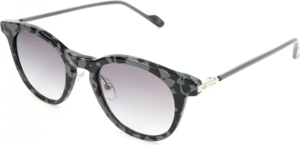 Lunettes de soleil unies Adidas style vintage en acétate gris écaille