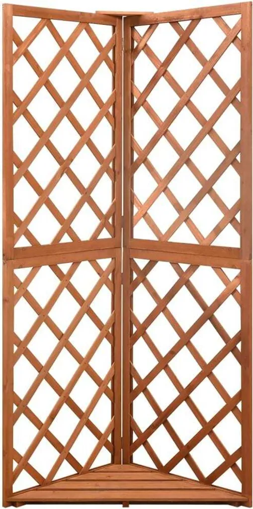 Aménagement jardin : Treillis d'angle gain de place 145 cm bois