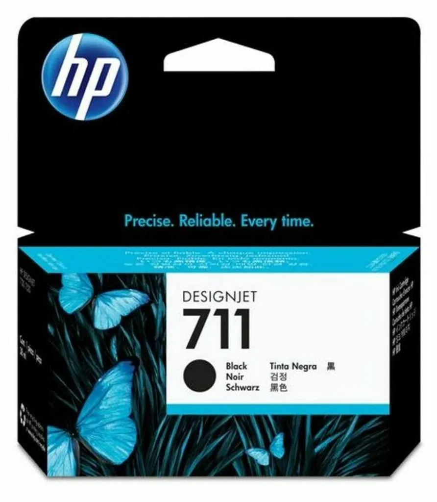 Cartouche HP 711 noire 38ml haute précision résistante à la décoloration