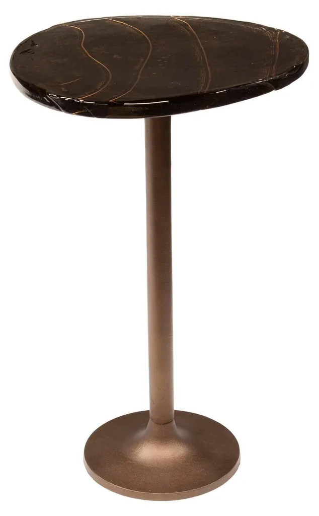 Petite Table d'Appoint Stable 38cm - Solution Gain de Place Cuivrée