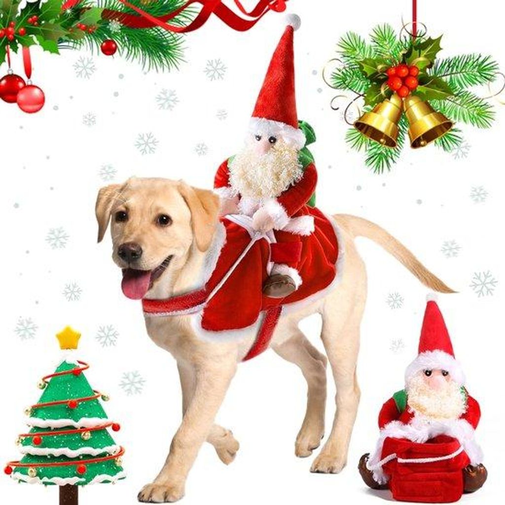 Weihnachtskostüm für Hunde, Rot, Größe L