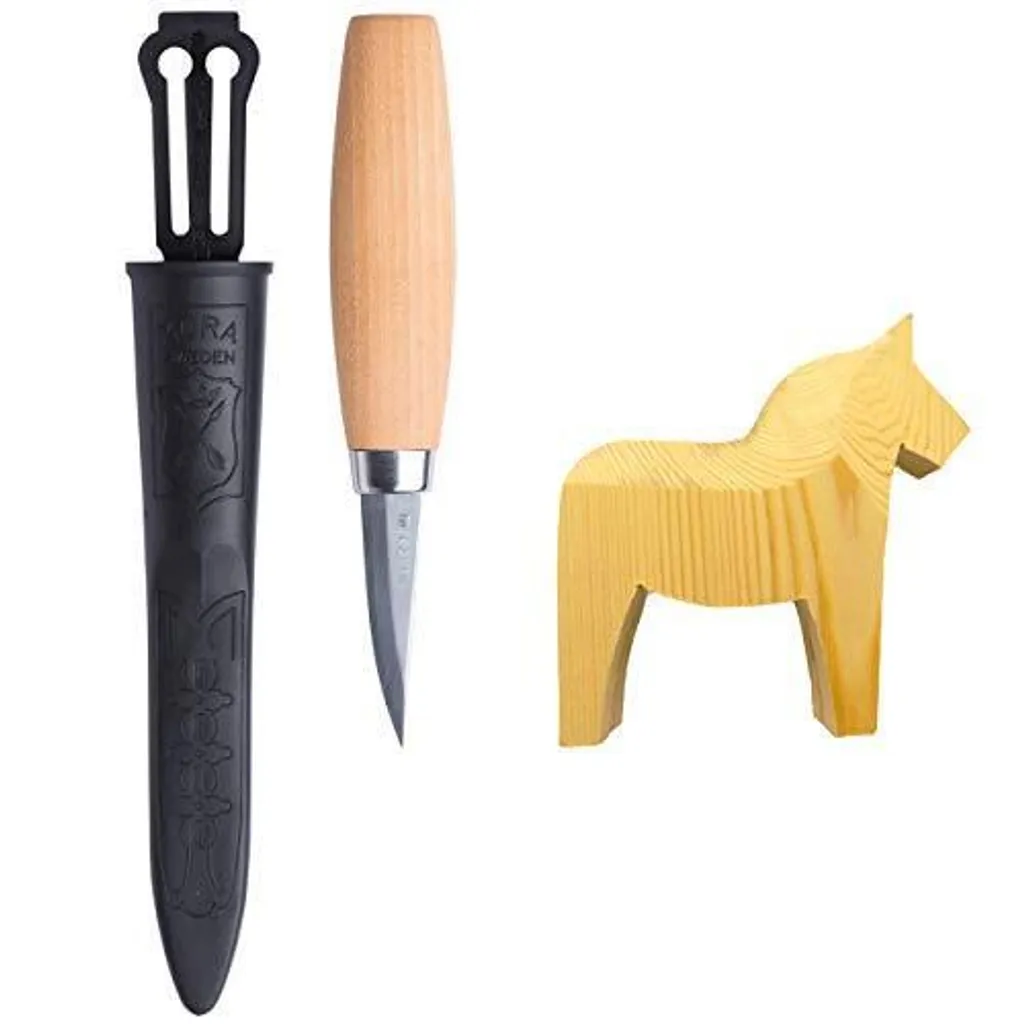 Couteau à sculpter 120 Morakniv et bloc bois Dalapferd haute précision