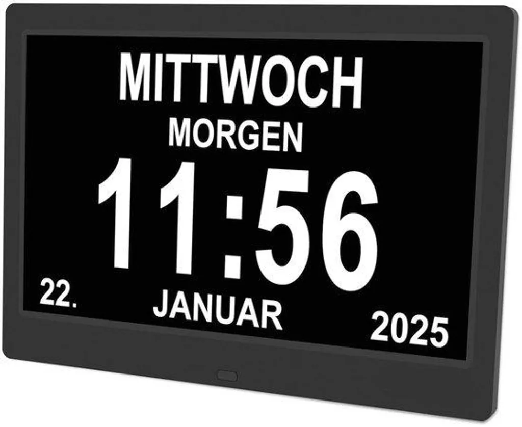 Horloge calendrier 8 pouces affichage digital date et jour grand écran