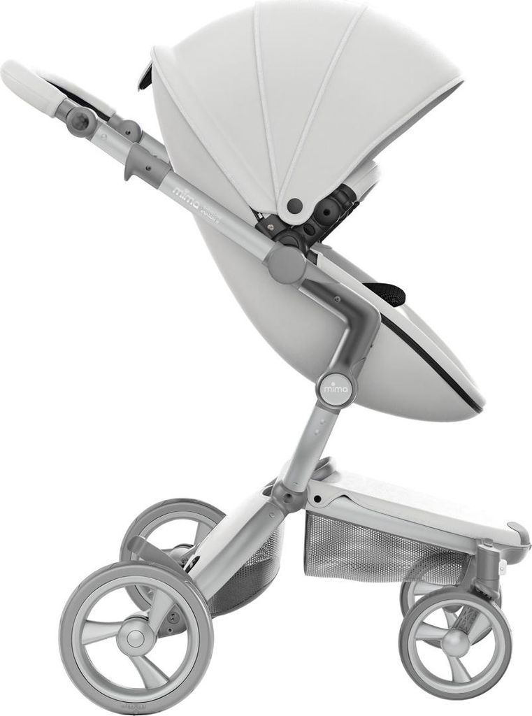 Mima Xari Starterset für Kinderwagen Snow White mit Sitz, Babywanne, Verdeck, Schutzbügel und Regenschutz