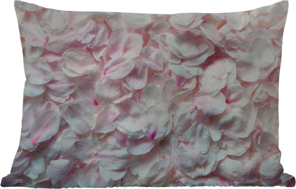 MuchoWow Outdoor Kissen - Ein hellrosa Muster aus Blütenblättern - 50x30 cm - Wetterfest - Lounge Kissen - Sofa kissen - Wohnzimmer Dekoration