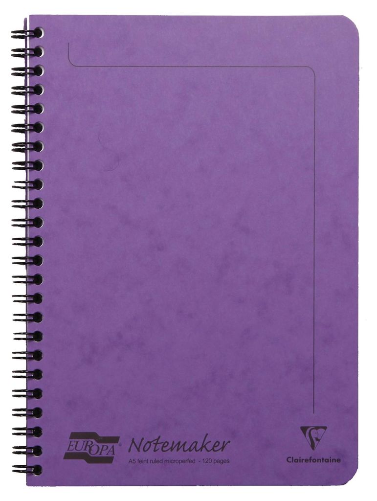 Clairefontaine Heft Europa Notemaker 60 Blatt 14,8x21 cm liniert, Lila