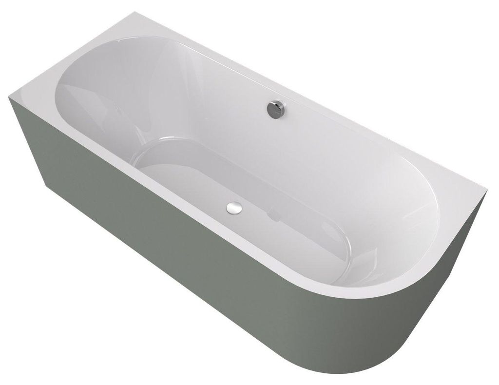 Polysan VIVA L MONOLITH asymmetrische Badewanne 180x75x60cm, weiß/verde