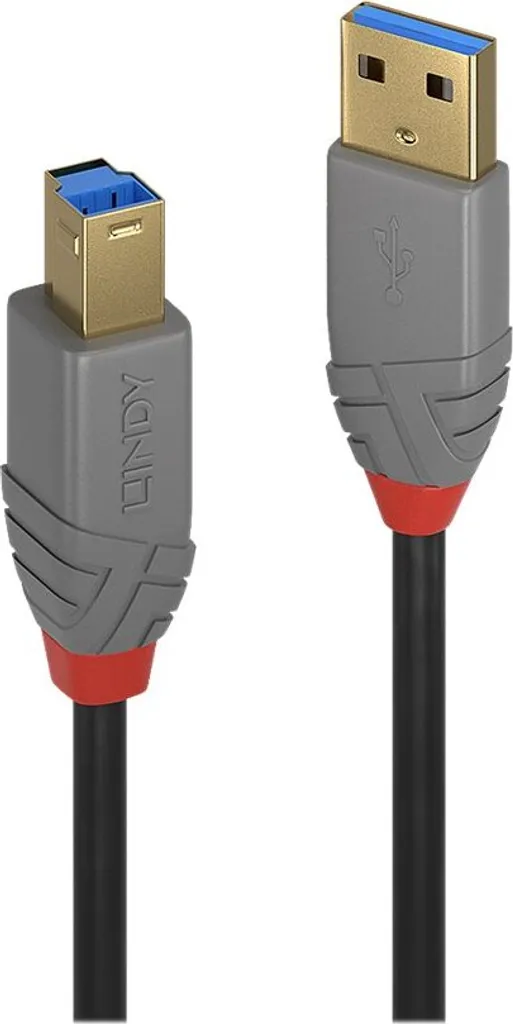 Cavo USB 3.2 Tipo A a B Lindy Anthra Line 2m 5Gbps Professionale
