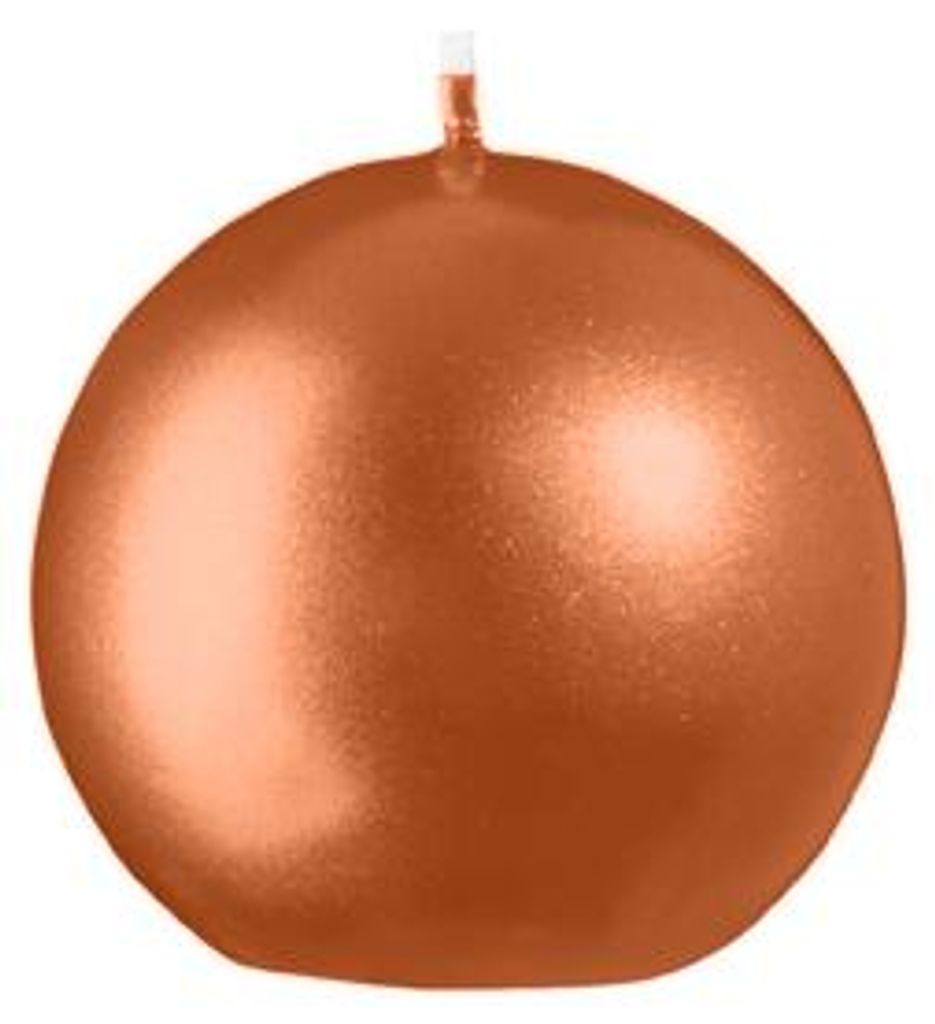 Kugelkerzen Metallic-Lack Matt Orange Ø 6 cm, 12 Stück