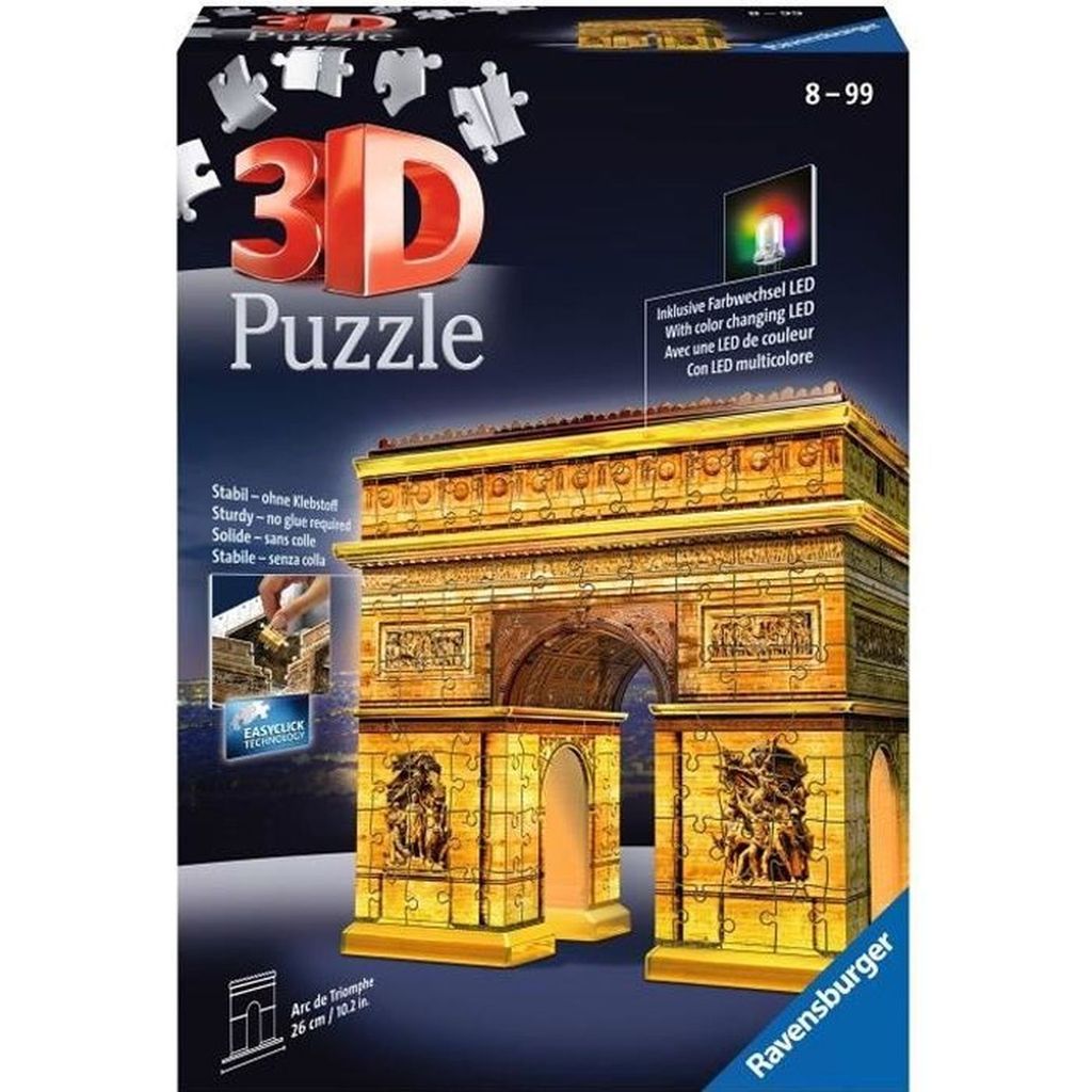 Ravensburger Night Edition 3D - Arc de Triomphe de nuit Image du produit 