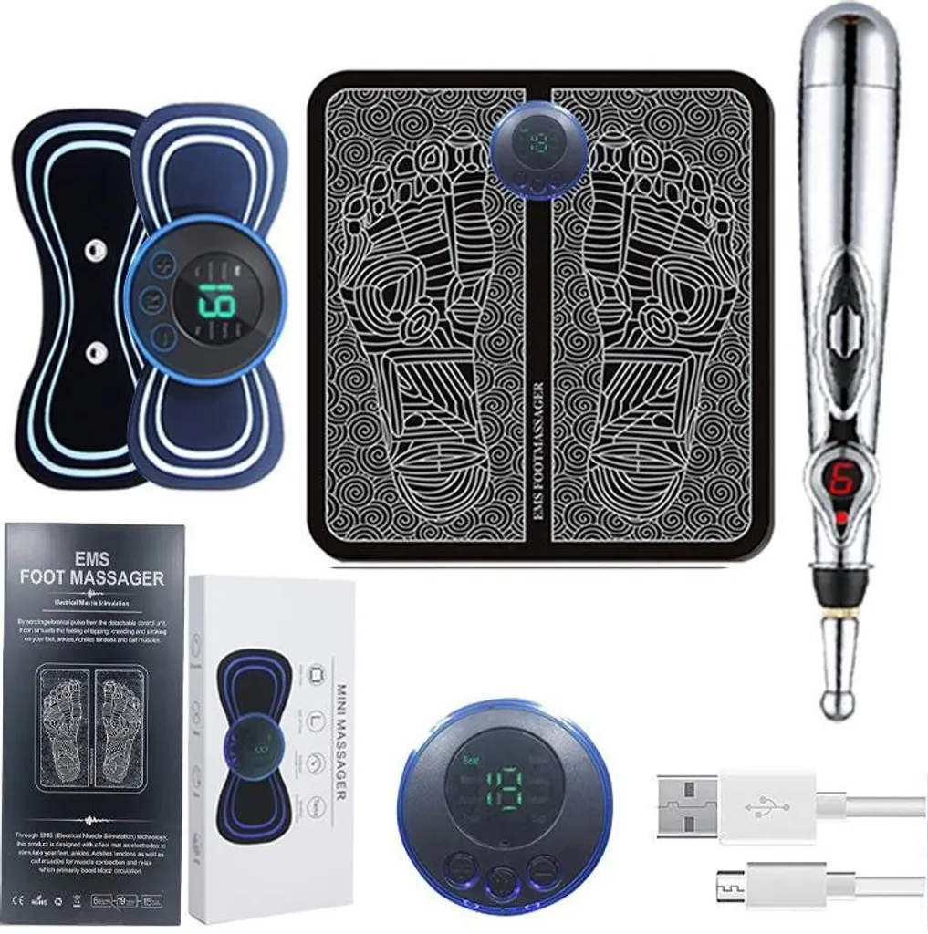 Appareil massage pieds pour jambes lourdes - 8 modes pack 3 en 1 USB