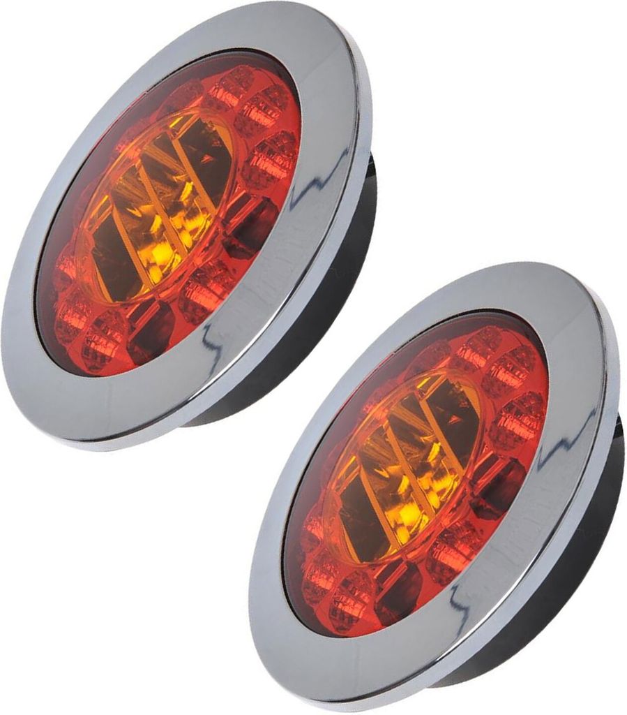 MULTIBROS 2er Set Rückleuchten - 4 Funktionen Für Anhänger & Wohnwagen