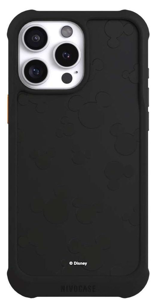 NIVOCASE Hülle für Apple iPhone 16 Pro Max Stoßfeste Handyhülle NIVOmax Case Schwarz Disney Mickey Mouse Muster