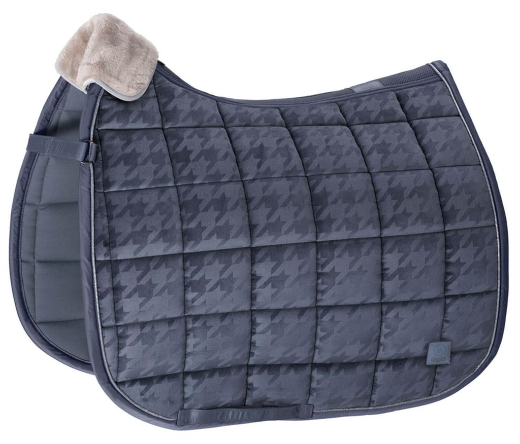 Eskadron ESSENCE Schabracke " VELVET STAMP " mit Hahnentritt-Optik Form - Dressur Farbe - dove blue