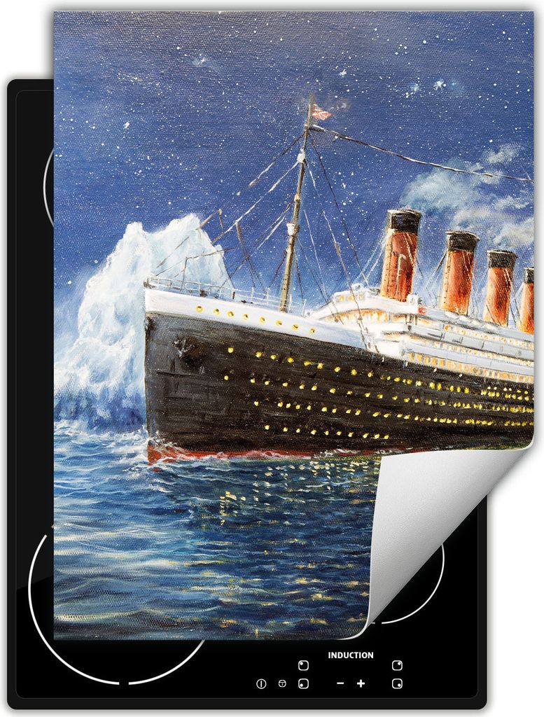 DarHaus Herdabdeckplatte Einteilig Küche Abdeckplatte für Glaskeramikfeld Abdeckung Induktionskochfeld Aufrollbare Matte 40x52 cm, Titanic