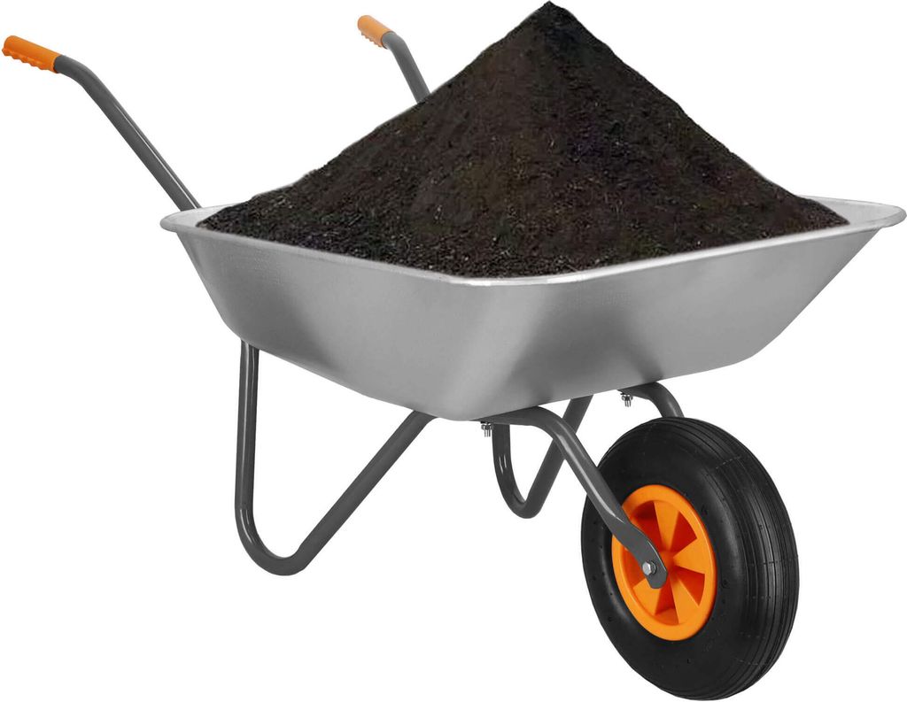 Springos Garten-Schubkarre 65 Liter Verzinkt Einrad-Schubkarre