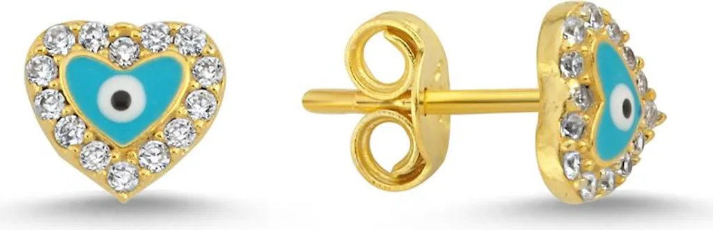 Boucles d'oreilles argent 925 cœur zirconiums étincelants femme