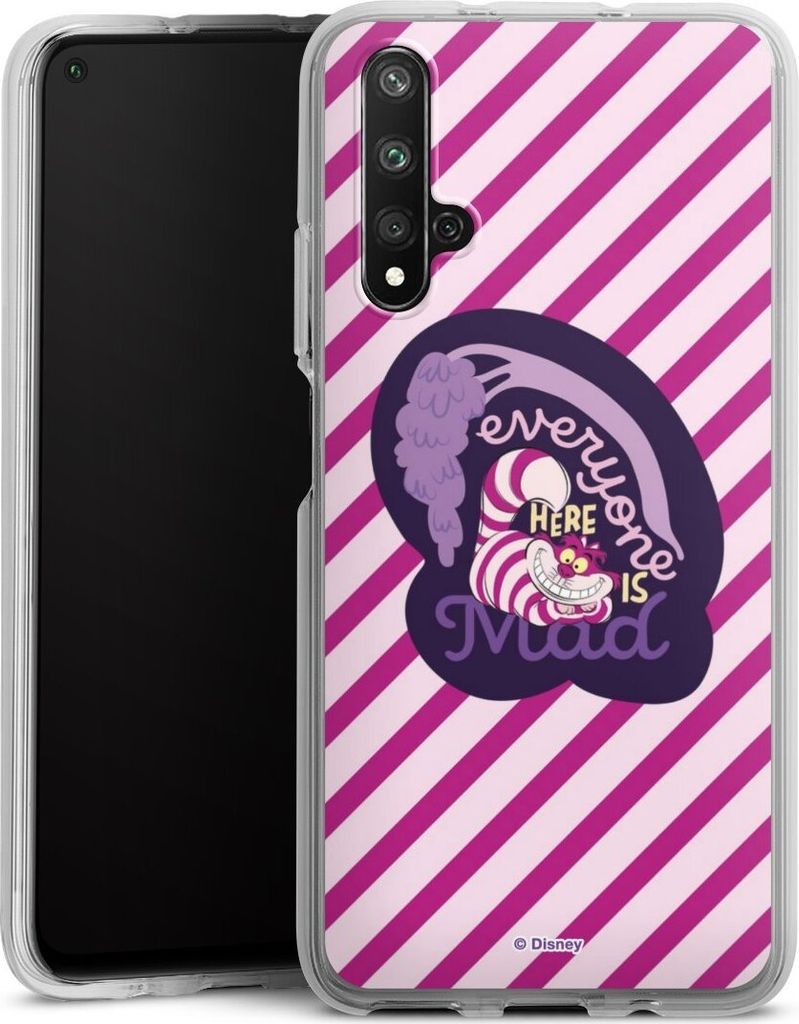 DeinDesign Handyhülle für Huawei Nova 5T Silikon Hülle Case Smartphone Schutzhülle Alice im Wunderland Disney Grinsekatze