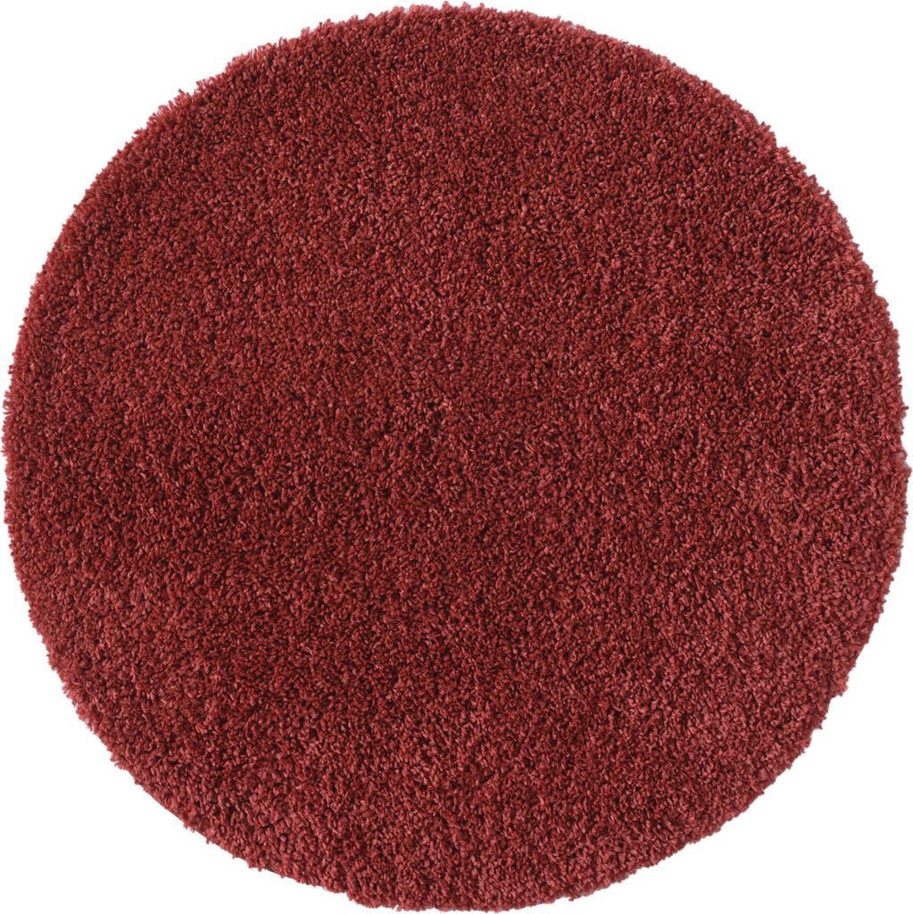 MY-RUG Teppich, Hochflorteppich Shaggy Star, 120x120, rot, leicht glänzend, extra flauschig, rund