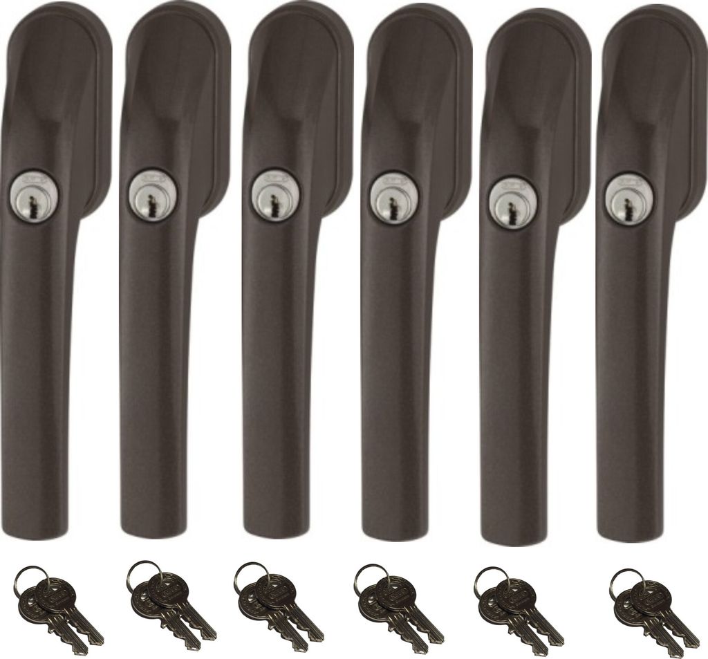Abus FG300 abschließbarer Fenstergriff braun, im Set 6 Produktbild 