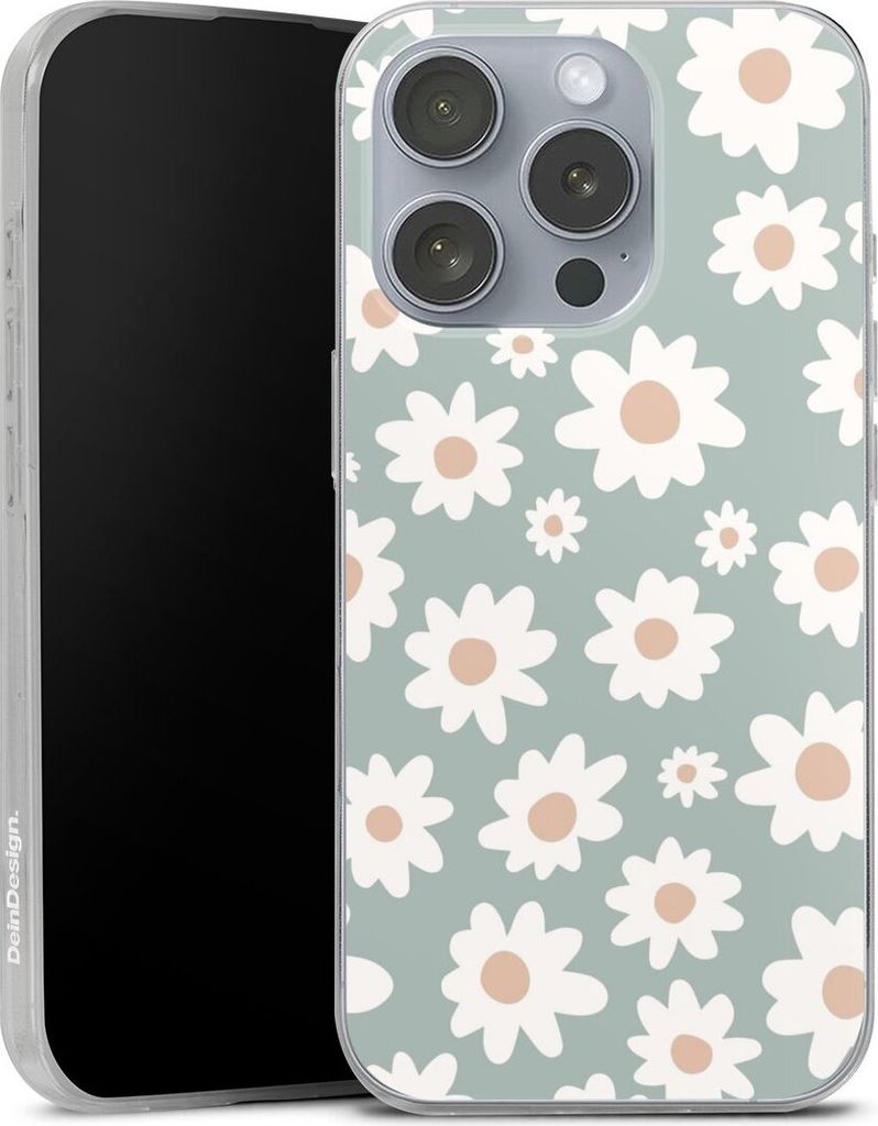 DeinDesign Slim Hülle für Apple iPhone 16 Pro Silikon Case Ultra Dünn Handyhülle Blumen Gänseblume Muster