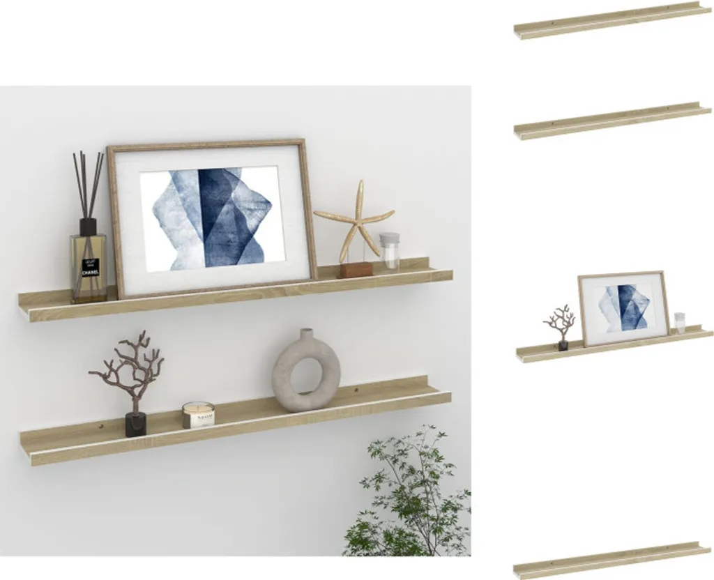 Mensole Trend 80x9 cm Bianco e Rovere Sonoma - Novità vidaXL 2026