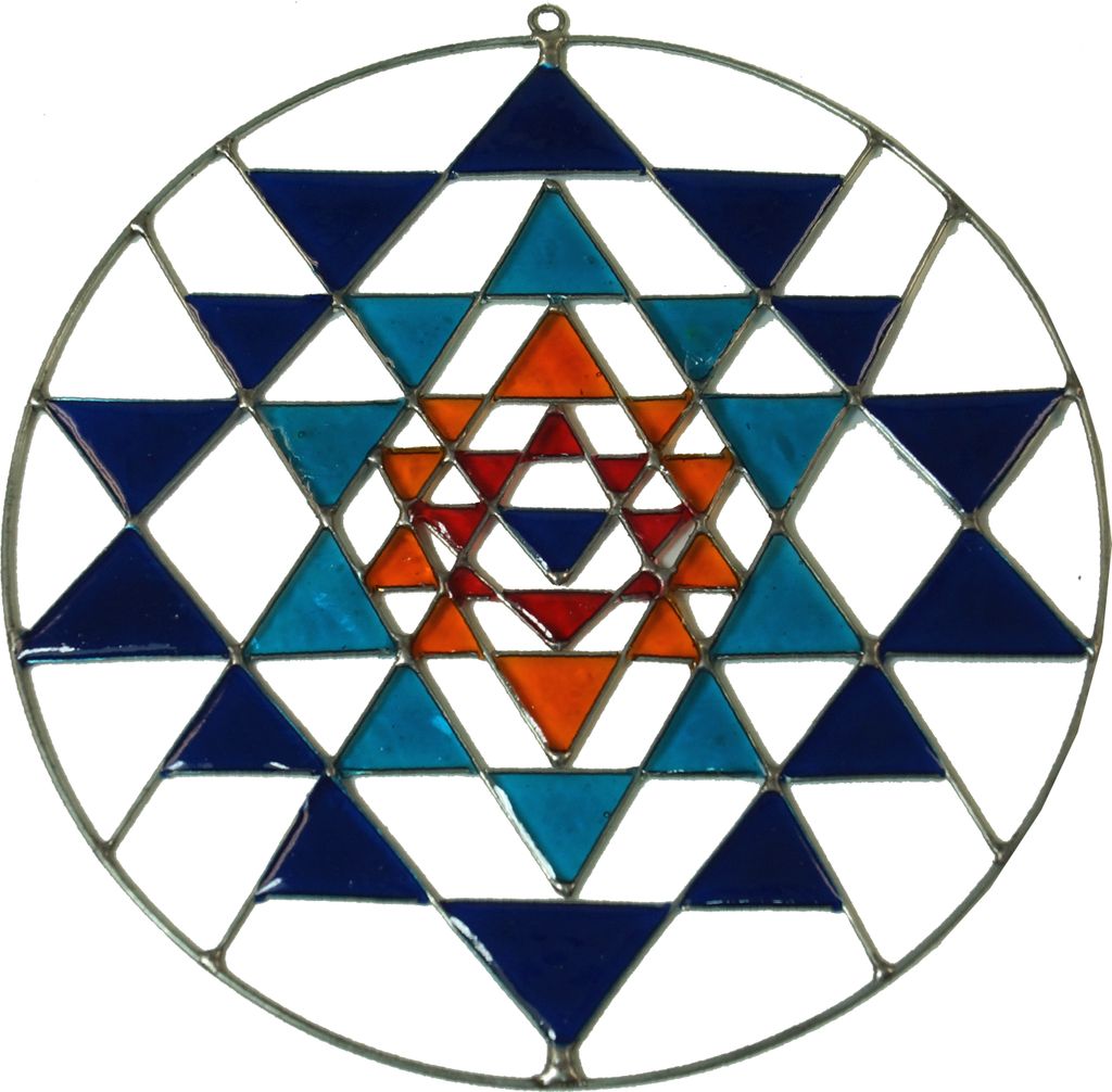 Sonnenfänger, Suncatcher - Yantra Blau, Metall, 18*18*0,5 cm, Traumfänger, Mobiles