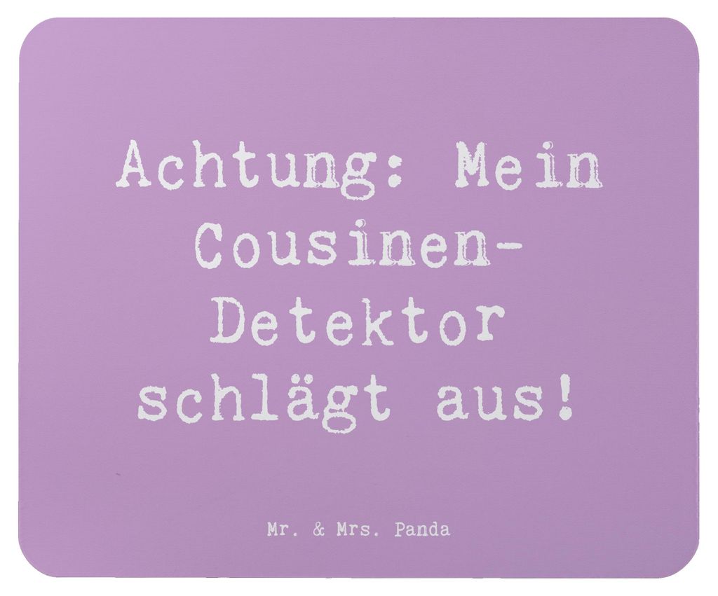 Mr. & Mrs. Panda Mouse Pad Spruch Cousinen-Detektor - Lavendeltraum - Geschenk, Liebe, Geburtstage, Bindung, Mauspad, Verwandte, mausteppich, Erinn...