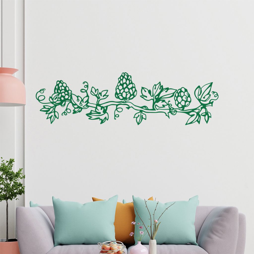 Strauch - Ranken Wandtattoo in 6 Größen - Wandaufkleber Wall Sticker - Dekoration, Küche, Wohnzimmer, Schlafzimmer, Badezimmer