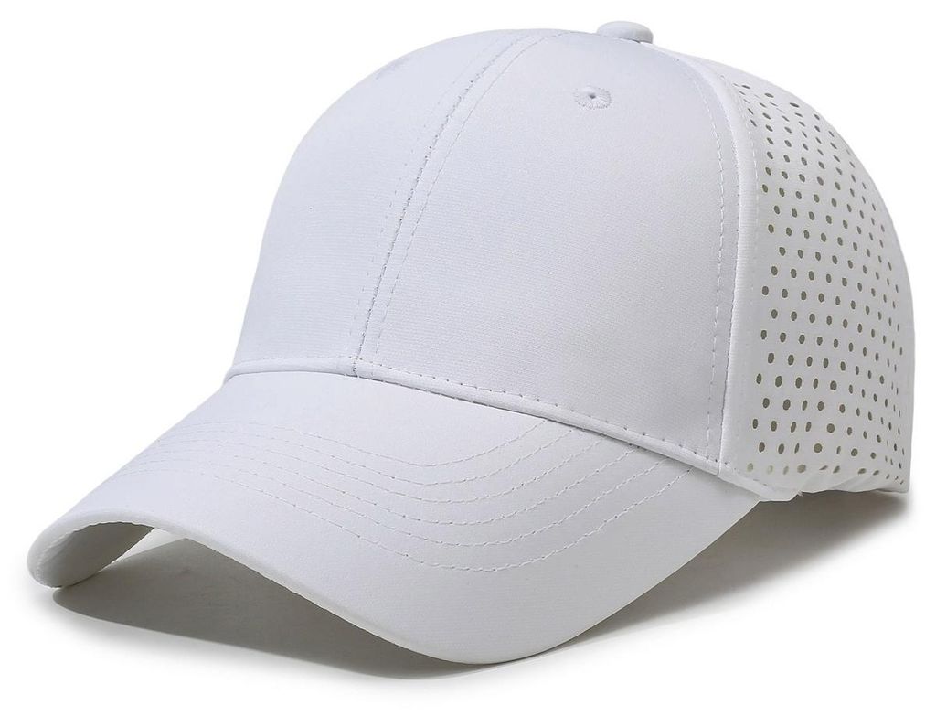 INF Schnelltrocknende Polyester Basecap 26.5cm x 18cm x 11cm Sonnenschutz Weiß
