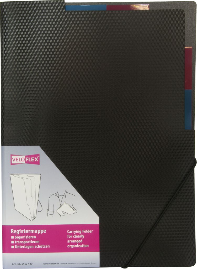 Veloflex Registermappe Diamond A4 3-tlg. mit Gummizugverschluss