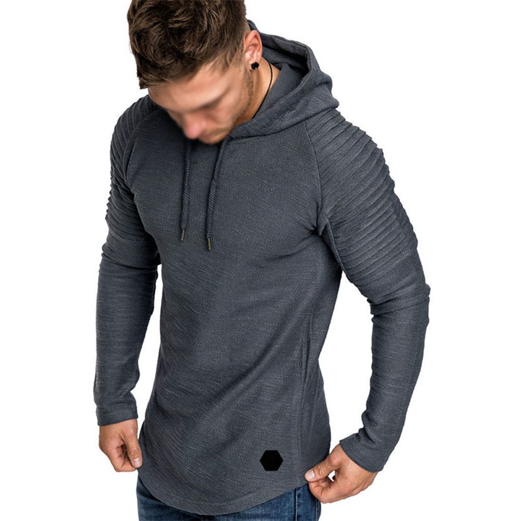 Herren T-Shirt Hoodie Pullover Sweatshirt grau schwarz NEU Größe M L XL XXL