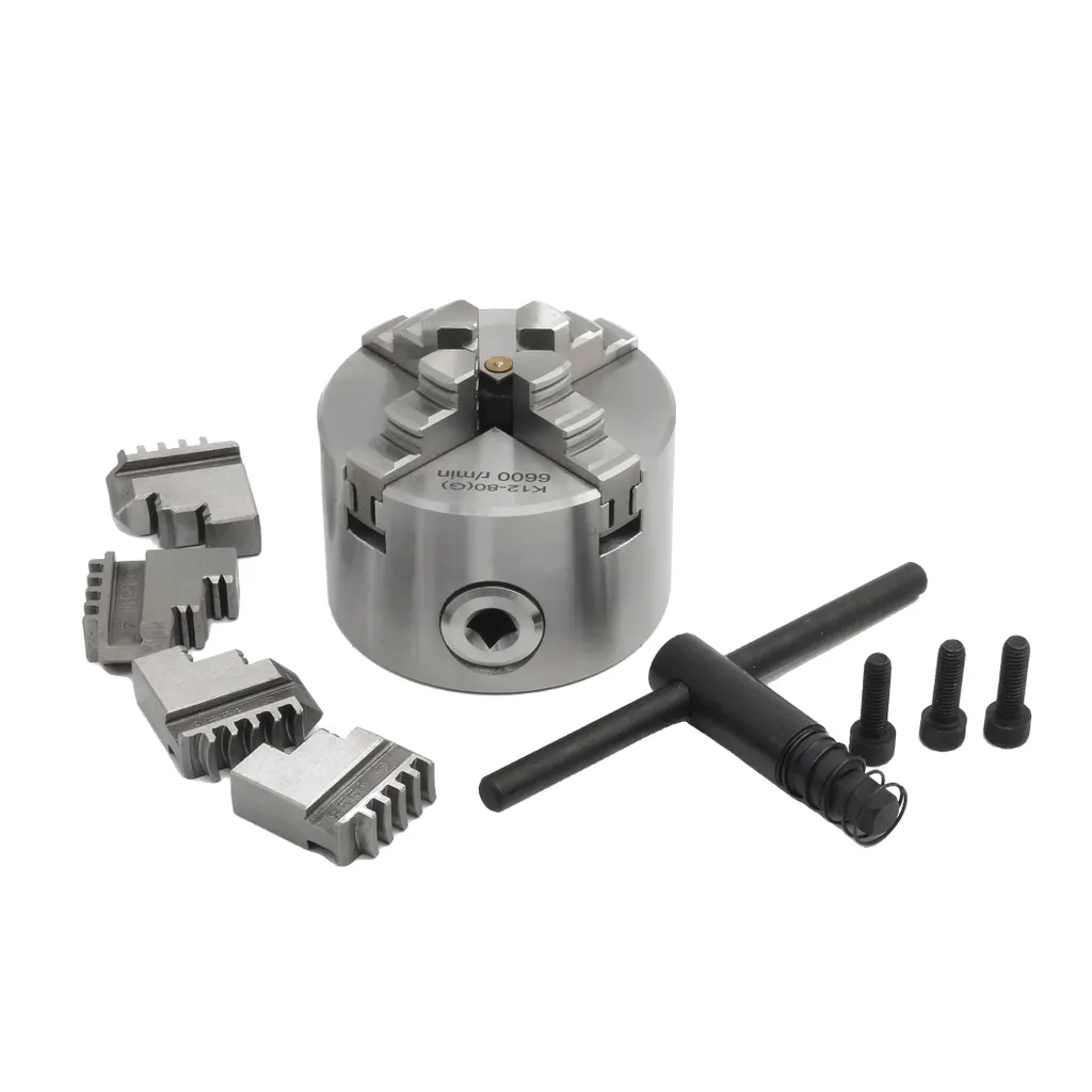 Mandrin de tour autocentrant à 4 mors pour usinage CNC K12-80mm