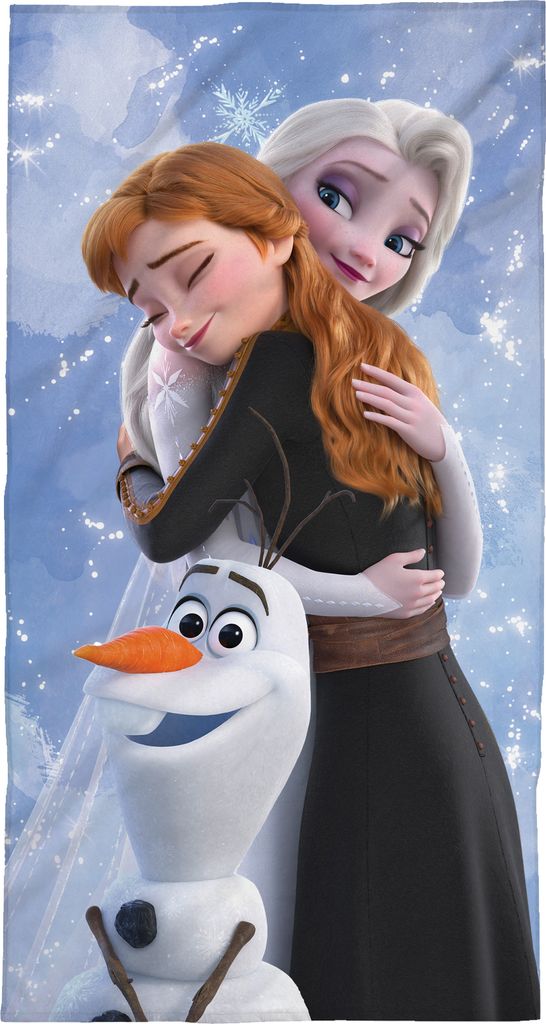 Frozen die Eiskönigin Badetuch Anna, Elsa und Olaf  60x120 Produktbild 