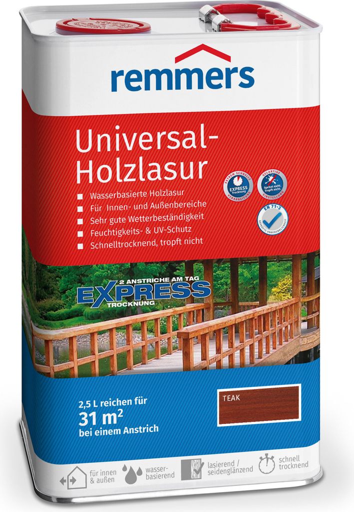 Remmers Universal-Holzlasur teak 2,5L - 317303 Produktbild 