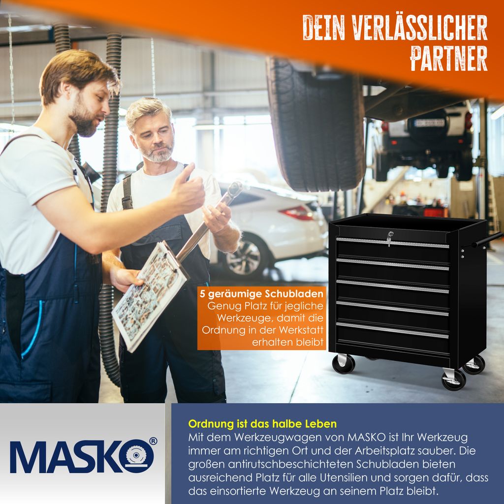 MASKO® Werkstattwagen Rollwagen Werkzeugwagen Werkzeugkiste Produktbild 5