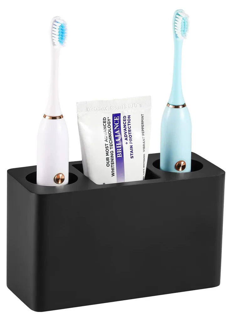 Rangement brosse à dents électrique et dentifrice pour salle de bain noir