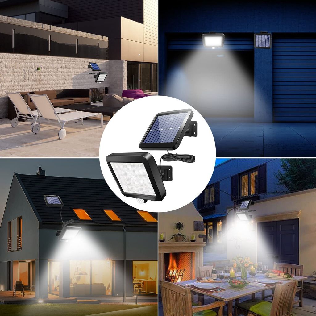 LED Solarleuchte, Außen-Wandleuchte, 56 LED Solarlampen mit Produktbild 3