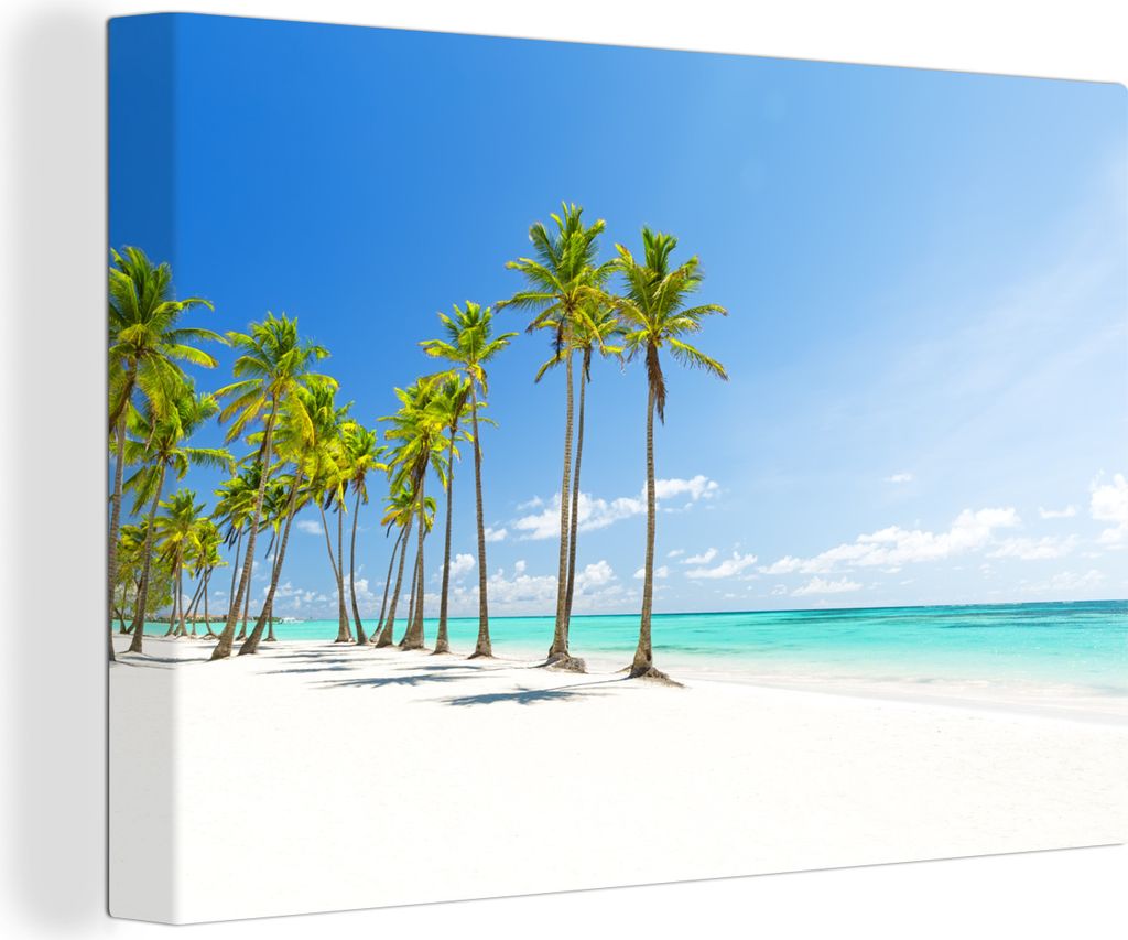 OneMillionCanvasses - Leinwandbilder - 150x100 cm, Tropisch - Strand - Palme, Wandbilder Kunstdruck Wanddekoration