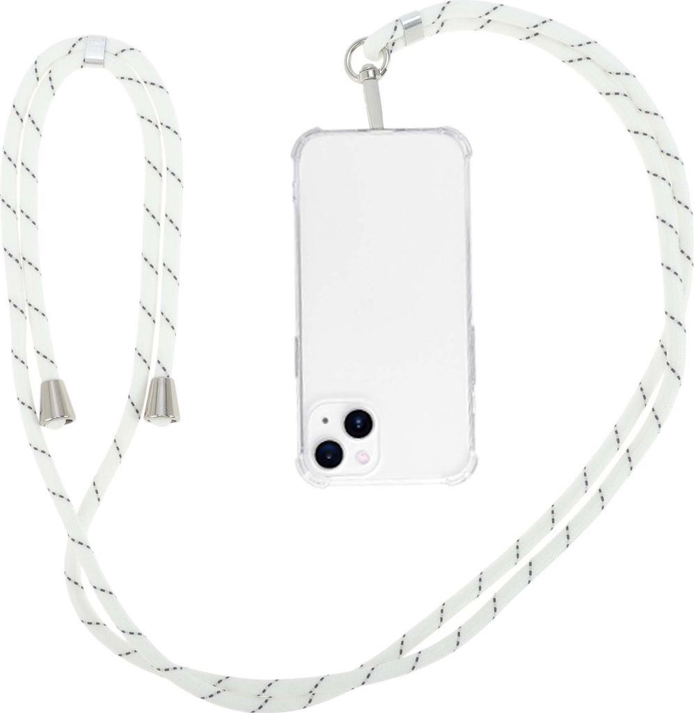 Telefon Lanyard, Passend Für Alle Smartphones Mit 1 Universellem Patch, Telefonband, Telefonkette Für Alle Standard Handyhüllen, Weiß Grau