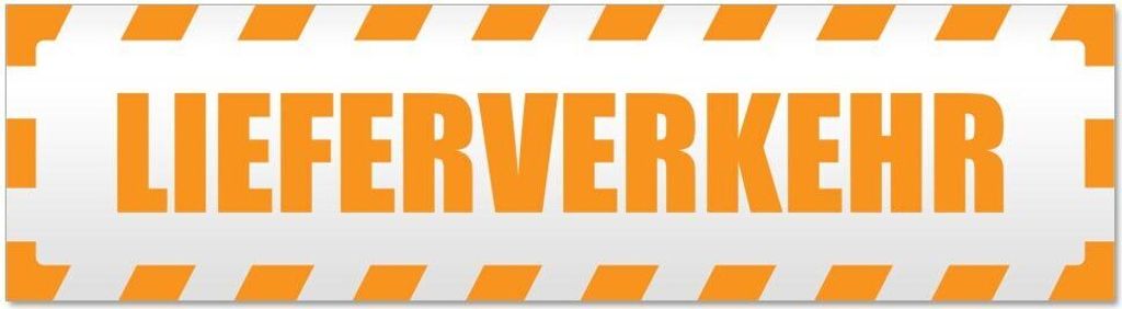 Kiwistar Lieferverkehr gestreift Magnetschild Schild magnetisch - 20cm Orange - Magnetfolie für Auto PKW Kfz