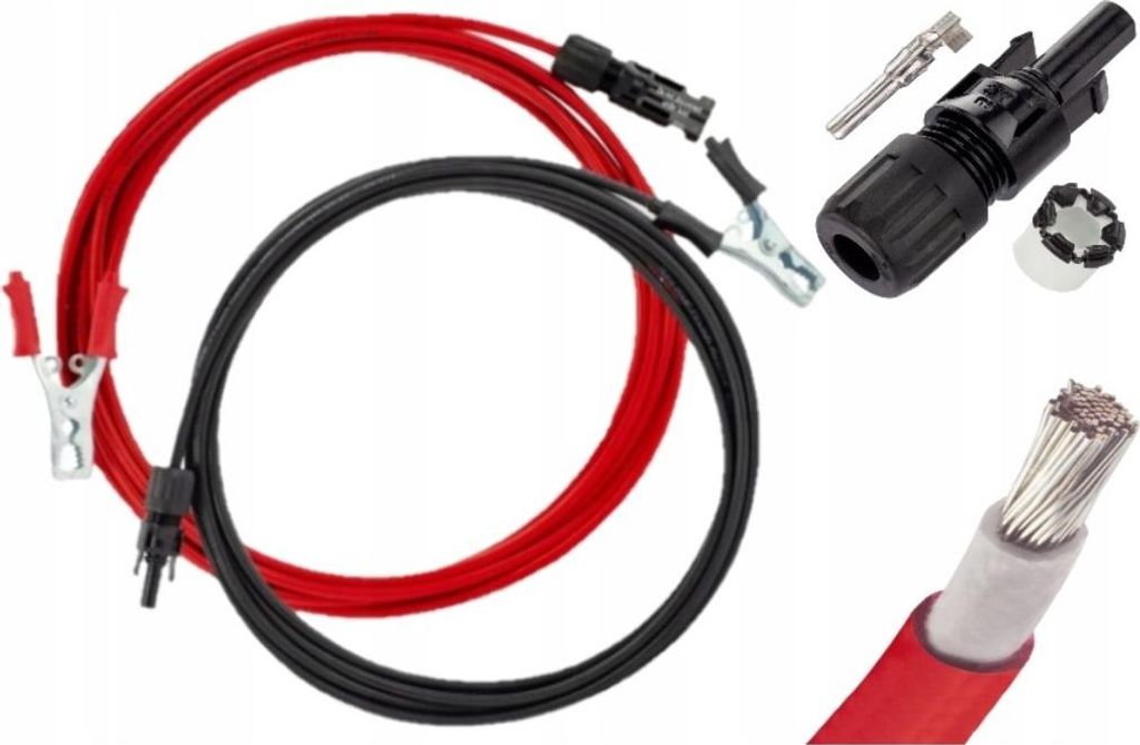 Volt Kabelsatz 2x4m 2,5mm2 (MC4 - Krokodilklemmen)