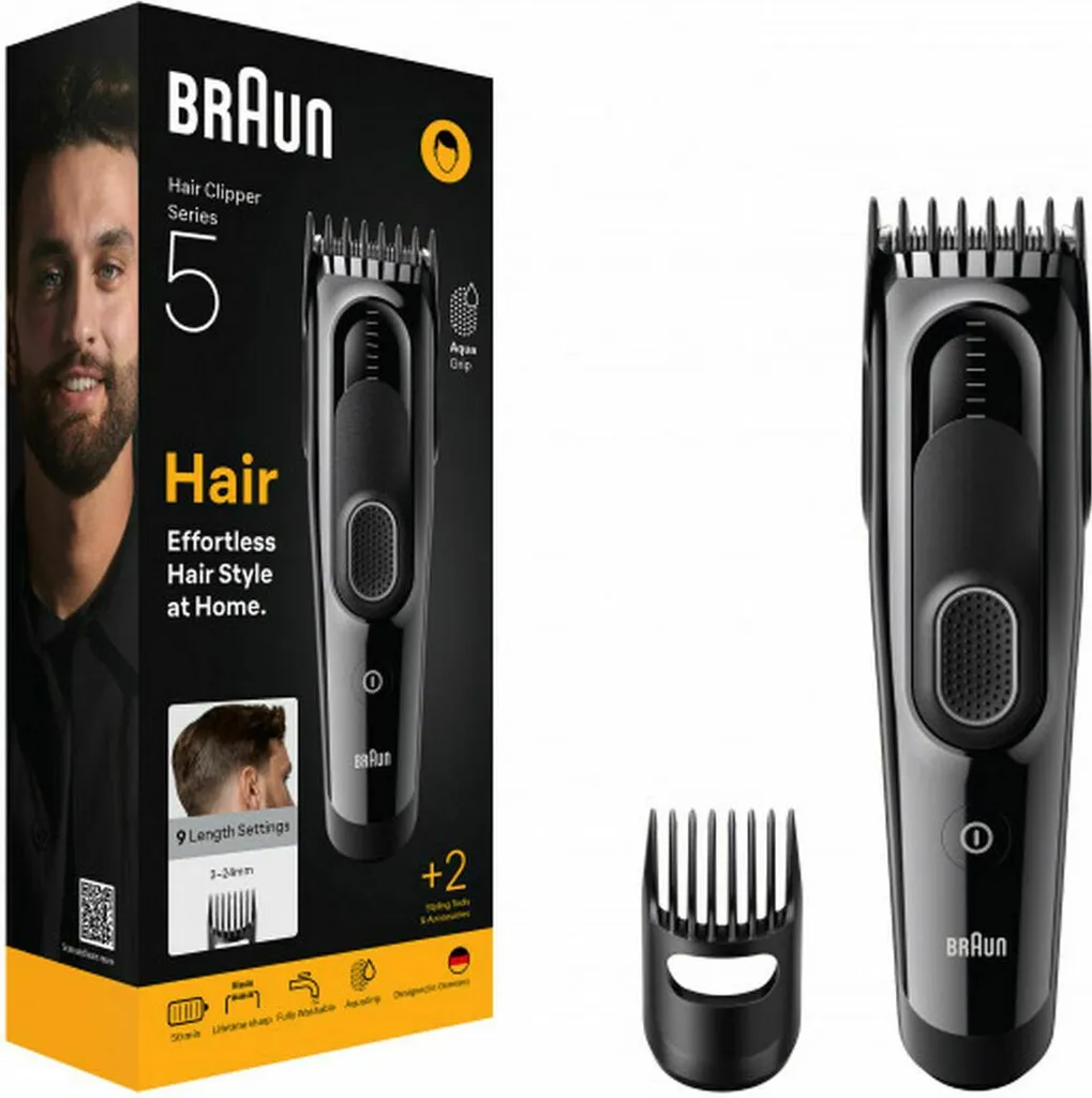 Tondeuse à Cheveux Braun HC5510 S5 avec Sabots Réglables et Lames