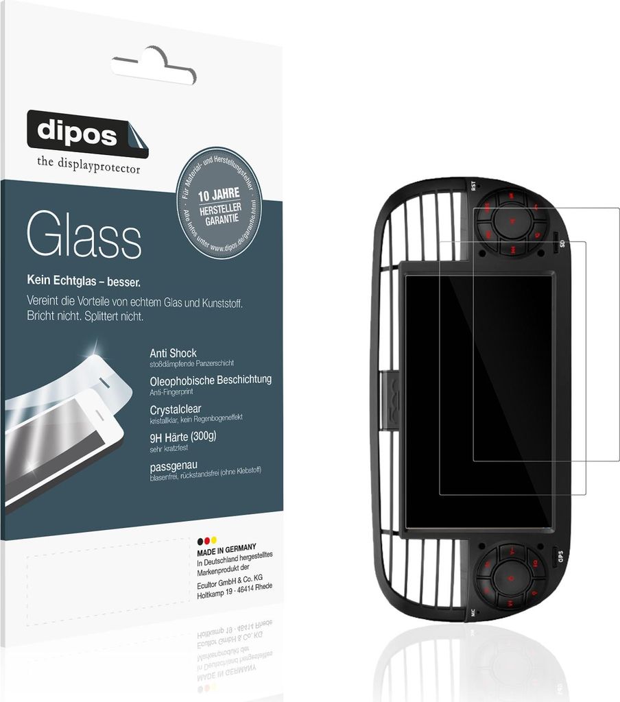 2x Schutzfolie für Xtrons IA7250FLBS - Anti-Shock 9H Folie dipos Glass Kunststoffglas