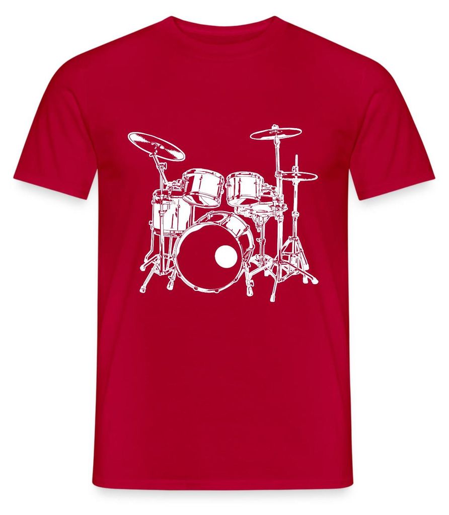 Spreadshirt Schlagzeug Drummer Rock Musik Männer T-Shirt, XXL, Rot