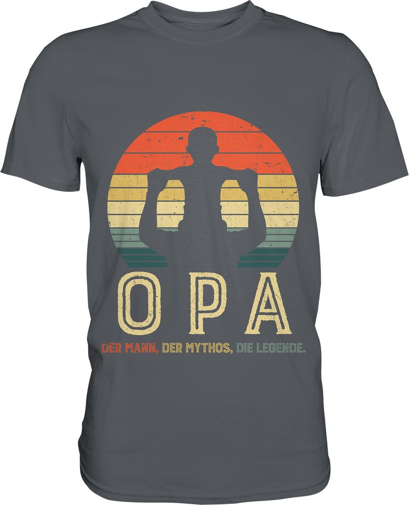 Opa und Enkel Liebe Herren Premium T-Shirt – Dark Grey / Produktbild 